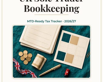 UK Sole Trader Bookkeeping Spreadsheet, MTD Tax Tracker 2026/27 (Google Sheets)
