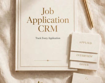 Job Application CRM Spreadsheet, Track Applications, Interviews, Follow-Ups (Digital Download)