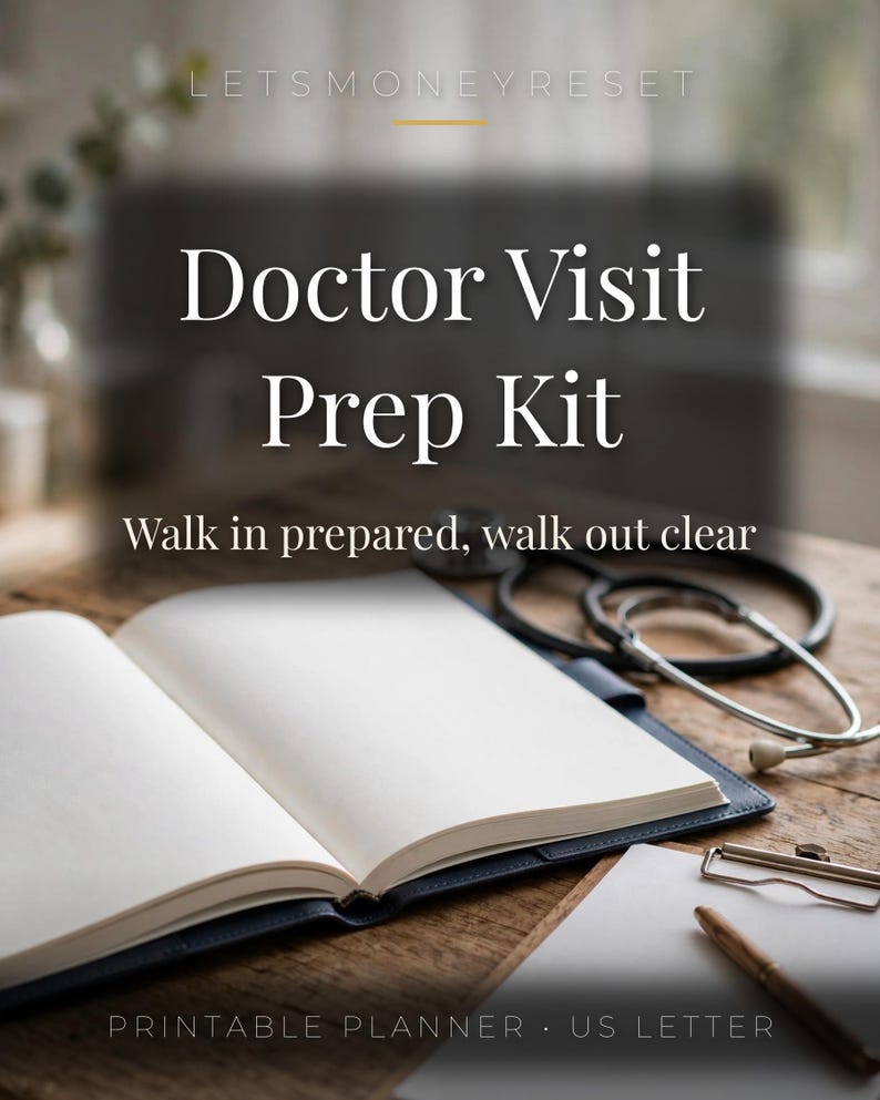 Doctor Visit Prep Printable, Medical Binder Organizer, Appointment Planner, Patient Health Tracker image 1