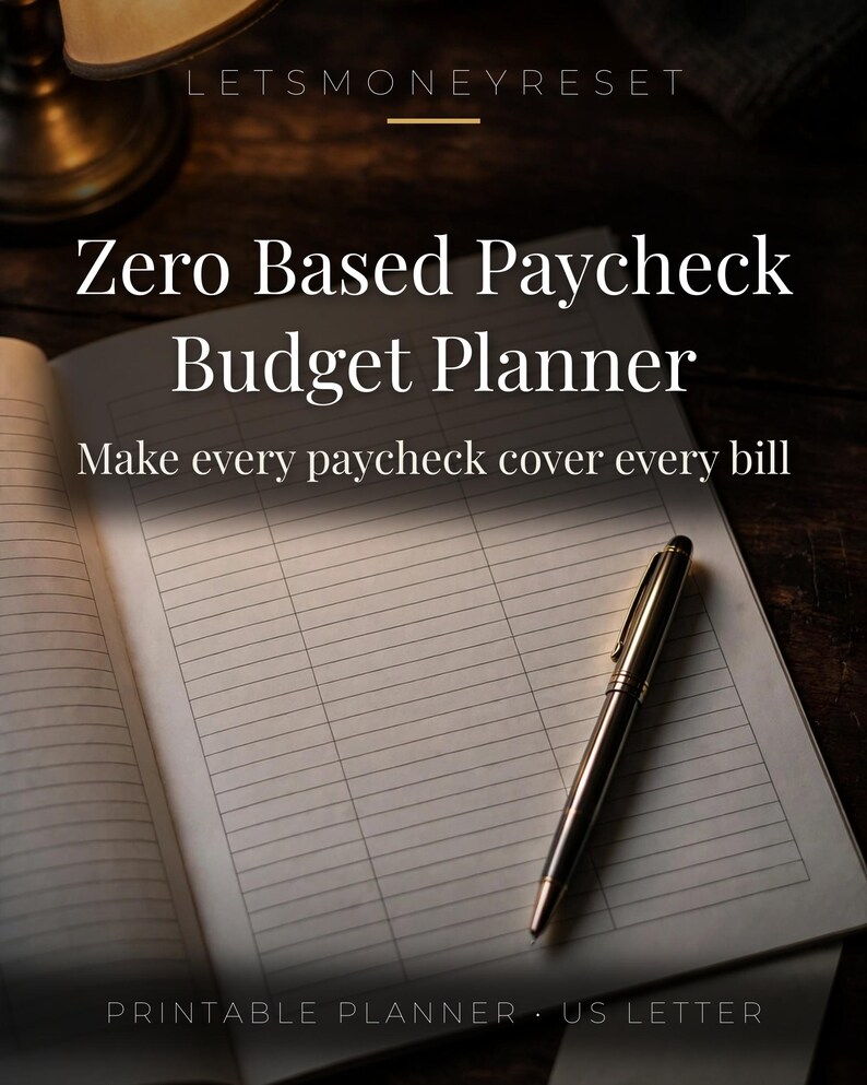 Zero-Based Paycheck Budget Planner, Biweekly Budget Sheet (Digital Download) image 1