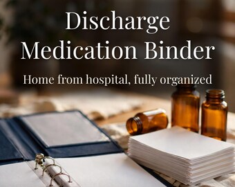 Caregiver Planner Printable, Hospital Discharge and Medication Tracker Binder, Caregiver Organizer, 57 Page PDF