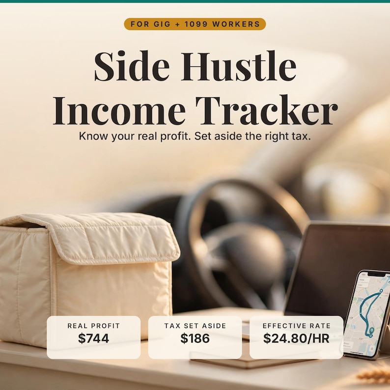 Side Hustle Income Tracker, Gig Profit & Loss, 1099 Tax Planner (PDF) image 2