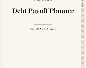 Hyperlinked Debt Payoff Planner for iPad, Snowball & Avalanche Tracker (Digital Download)