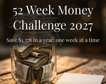 52 Week Money Challenge 2027 Printable | Save 1,378 Savings Tracker (Digital Download)