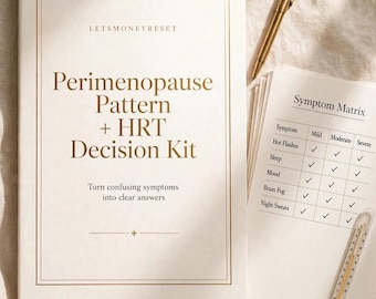 Perimenopause Symptom Tracker Printable, Menopause Journal, Hormone Log, HRT Decision Planner