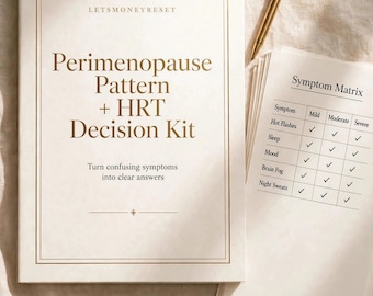 Perimenopause Symptom Tracker Printable, Menopause Journal, Hormone Log, HRT Decision Planner