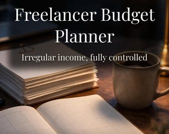 Freelancer Budget Planner, Irregular Income Tracker, Self-Employed Tax Worksheet (PDF)