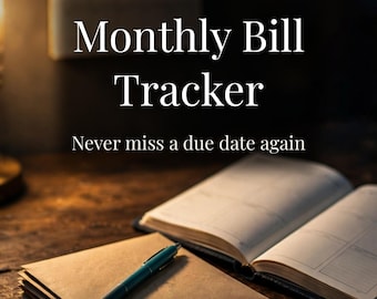Monthly Bill Tracker Printable, Subscription Organizer, Due Date Planner (Digital Download)