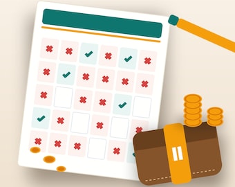 30-Day No Spend Challenge Kit, Printable Spending Freeze Planner (PDF)