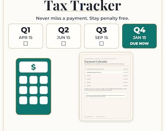 Printable Quarterly Tax Planner, Self-Employed Tax Organizer (US Letter PDF)