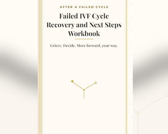 Failed IVF Cycle Recovery Workbook, Decision Planner, Next Steps Guide (Digital Download)