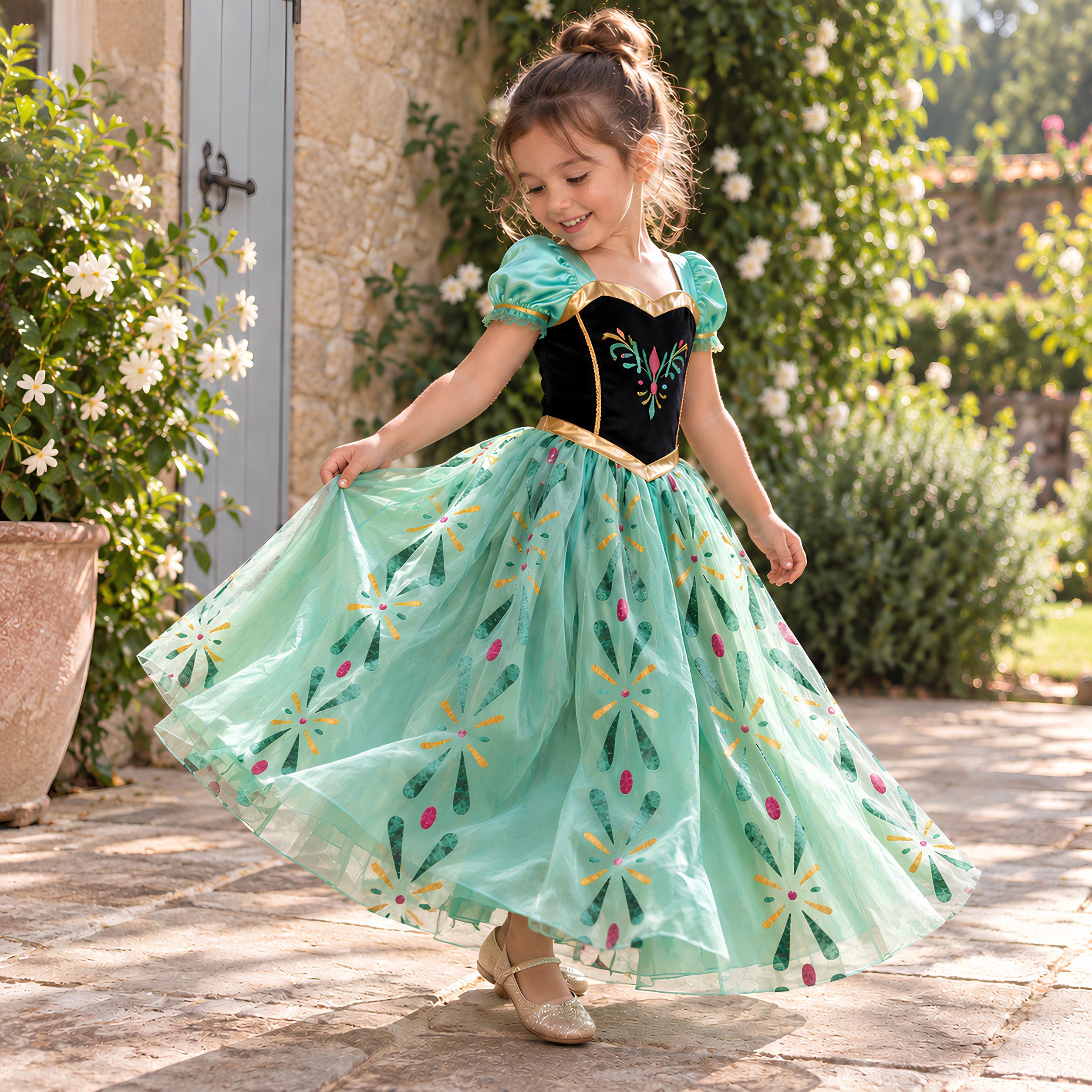 frozen green dress Anna winter23