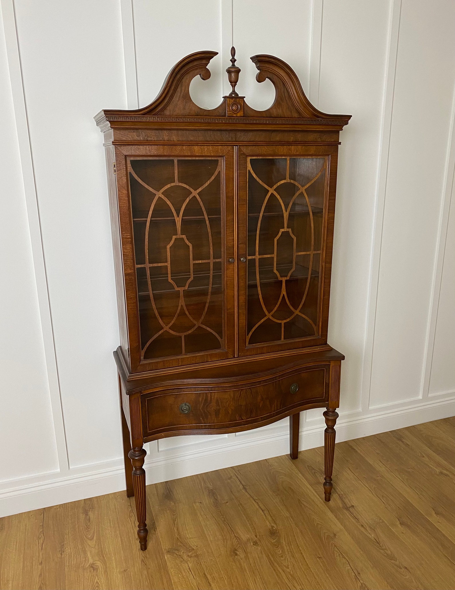 NEW Vintage Hutch With Glass Doors Fretwork Antique China Etsy