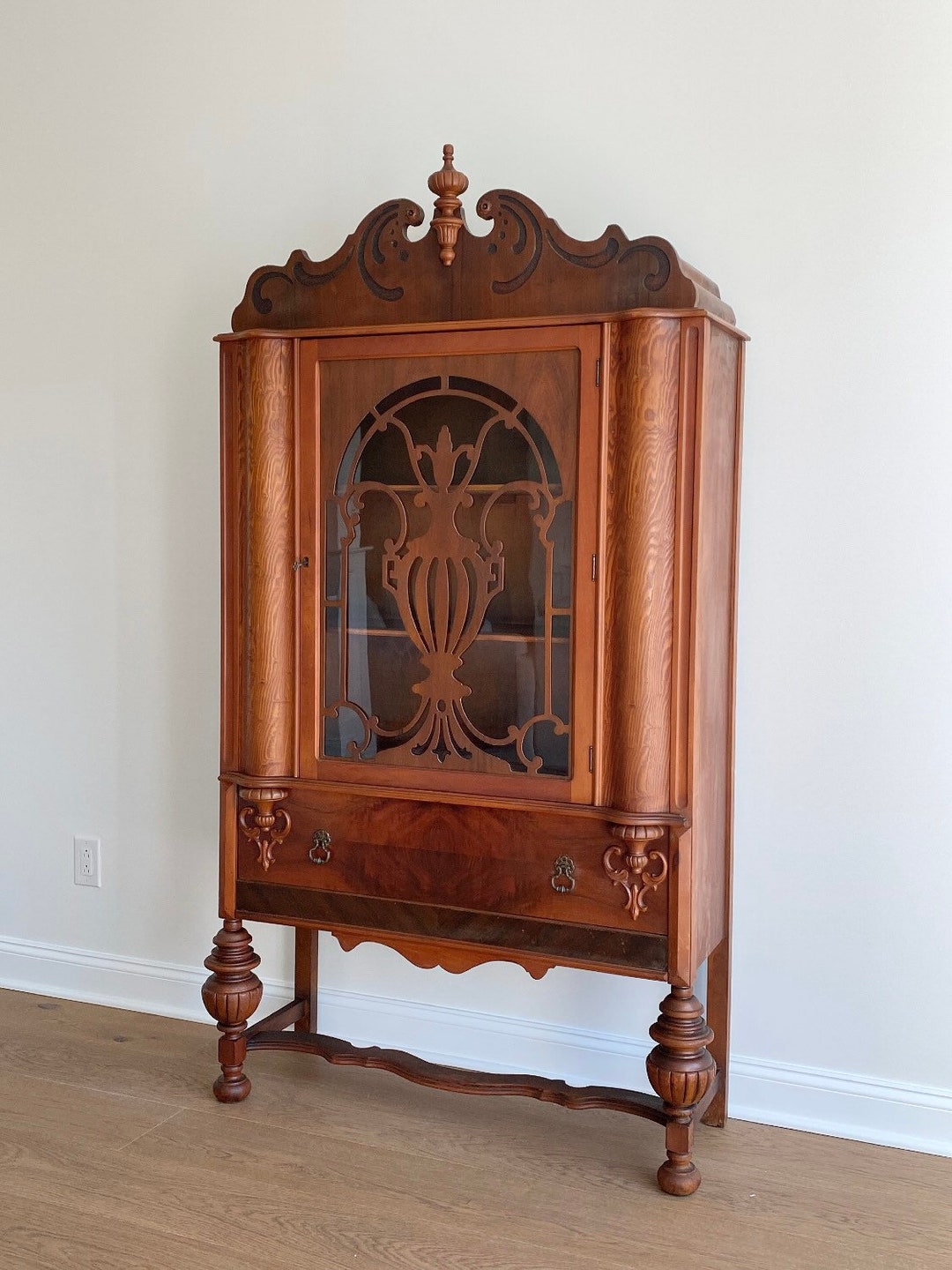 Antique Jacobean China Hutch Vintage Display Etsy