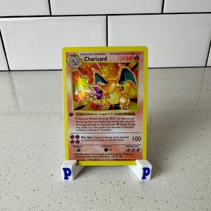 Charizard Shadowless First Edition updated V2 Base Set Replica Holographic Pokémon Proxy Card
