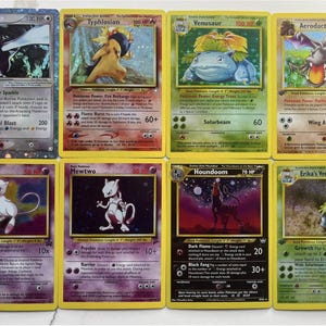 Diverse set med 8 holografiska Pokémon-proxykort