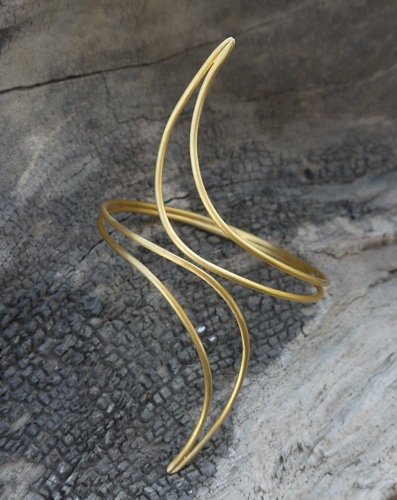 Gold Cuff Bracelet 24k Gold Plated Brass Cuff Bracelet Etsy