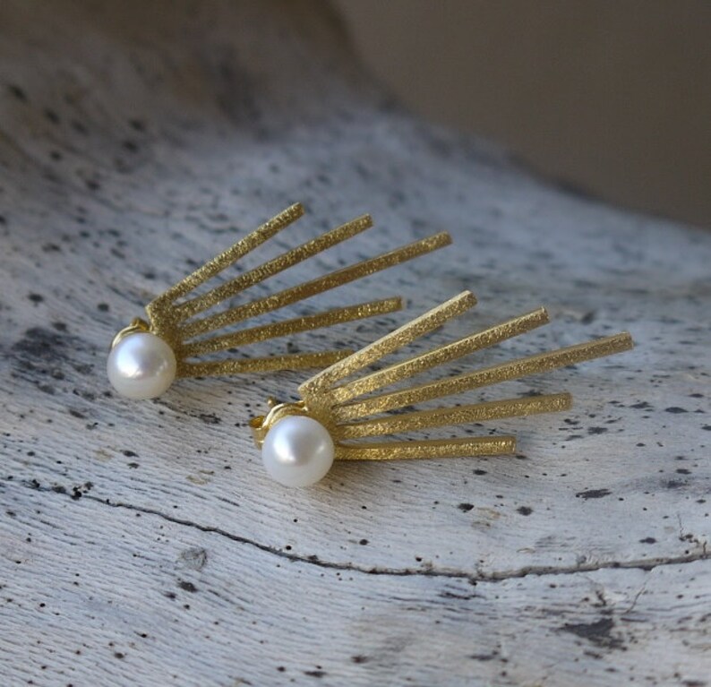 Gold Ear Jacket Earrings Gold Earring Jackets Gold Ear Stud Etsy