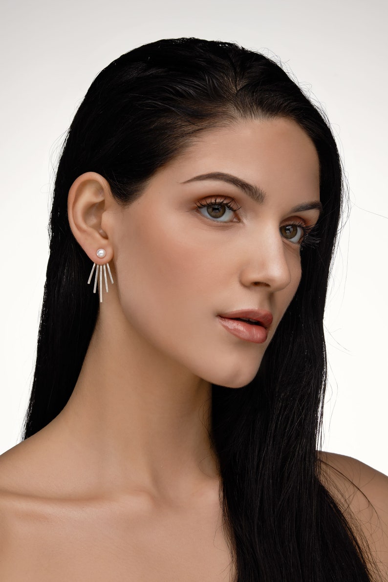 Gold Ear Jacket Earrings Gold Earring Jackets Gold Ear Stud Etsy