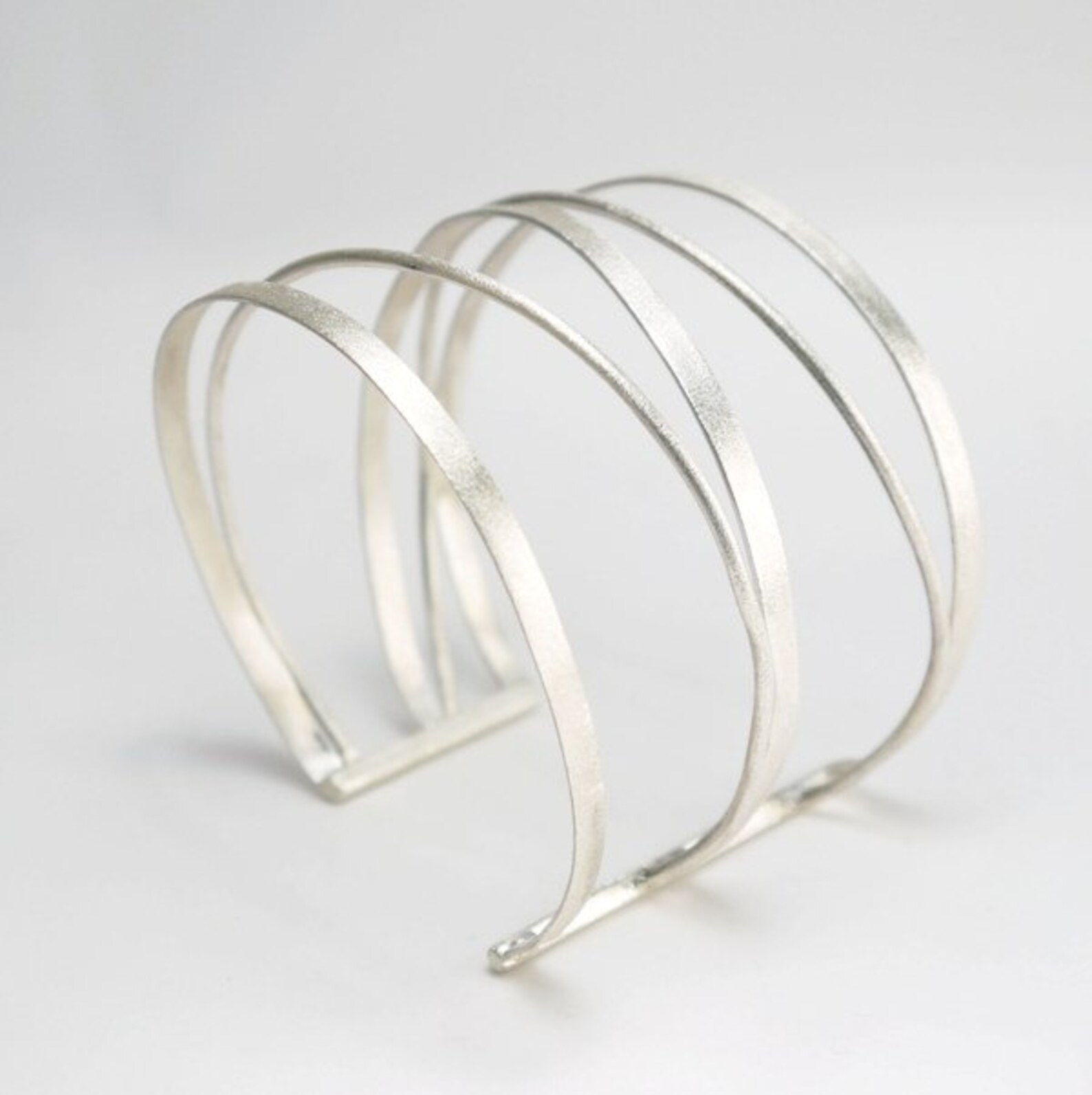 Silver Cuff Bracelet Silver Bracelet Wide Cuff Silver Wire Etsy