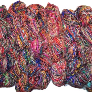 100 gram Organic Handspun Himalayan Silk Yarn Multi color