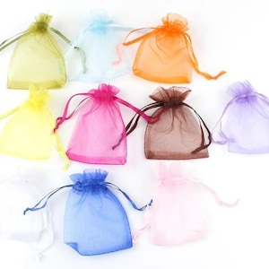Organza bags, gift bags 10 qty 3&quot;X4&quot; Colorful