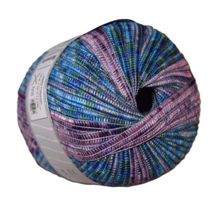 Namaste yarn blue pink Soft PLAYFUL ribbon yarn 50 Grams