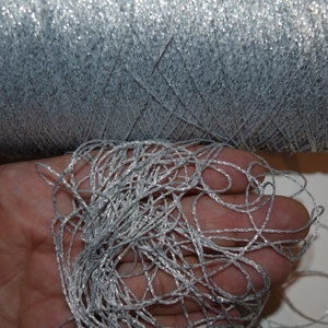 100 yards BRILLANTE Yarn Silver 100% super sparkling Thick METALLIC LUREX