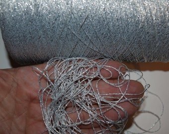 100 yards BRILLANTE Yarn Silver 100% super sparkling Thick METALLIC LUREX