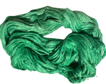 Mulberry Silk Fiber Roving Top, combed tops, sliver for Fiber Arts, Spinning, Felting Lime