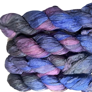 Recycled Sari Silk Ribbon Purple Lilac color
