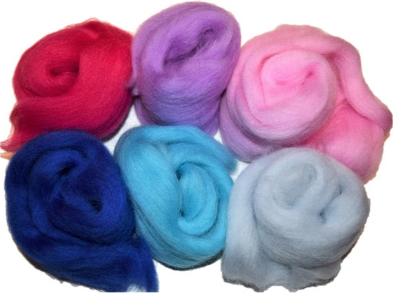 Retro Lot of 36 colors Merino Wool Fibre Roving For Needle Felting Hand Spinning