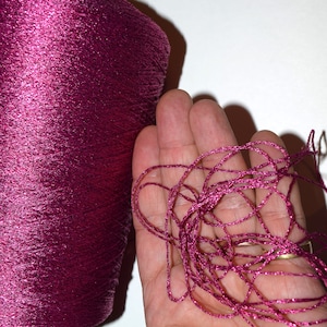 100 yards BRILLANTE Yarn Hot Pink 100% super sparkling Thick METALLIC LUREX