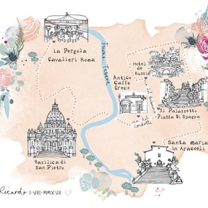 Personalised Travel And Holiday Illustrated Map Customised with your favourite memories A3 Unframed Illustration Art Print image 3