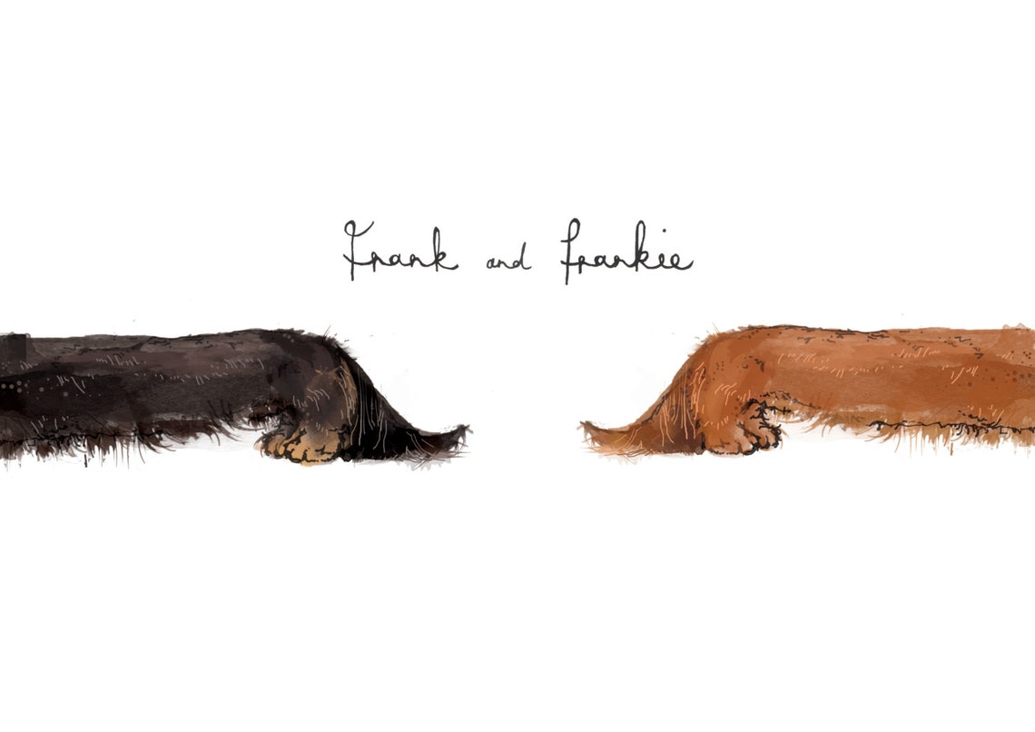 Personalised Pet Illustration Sausage Dog Customised With Etsy UK