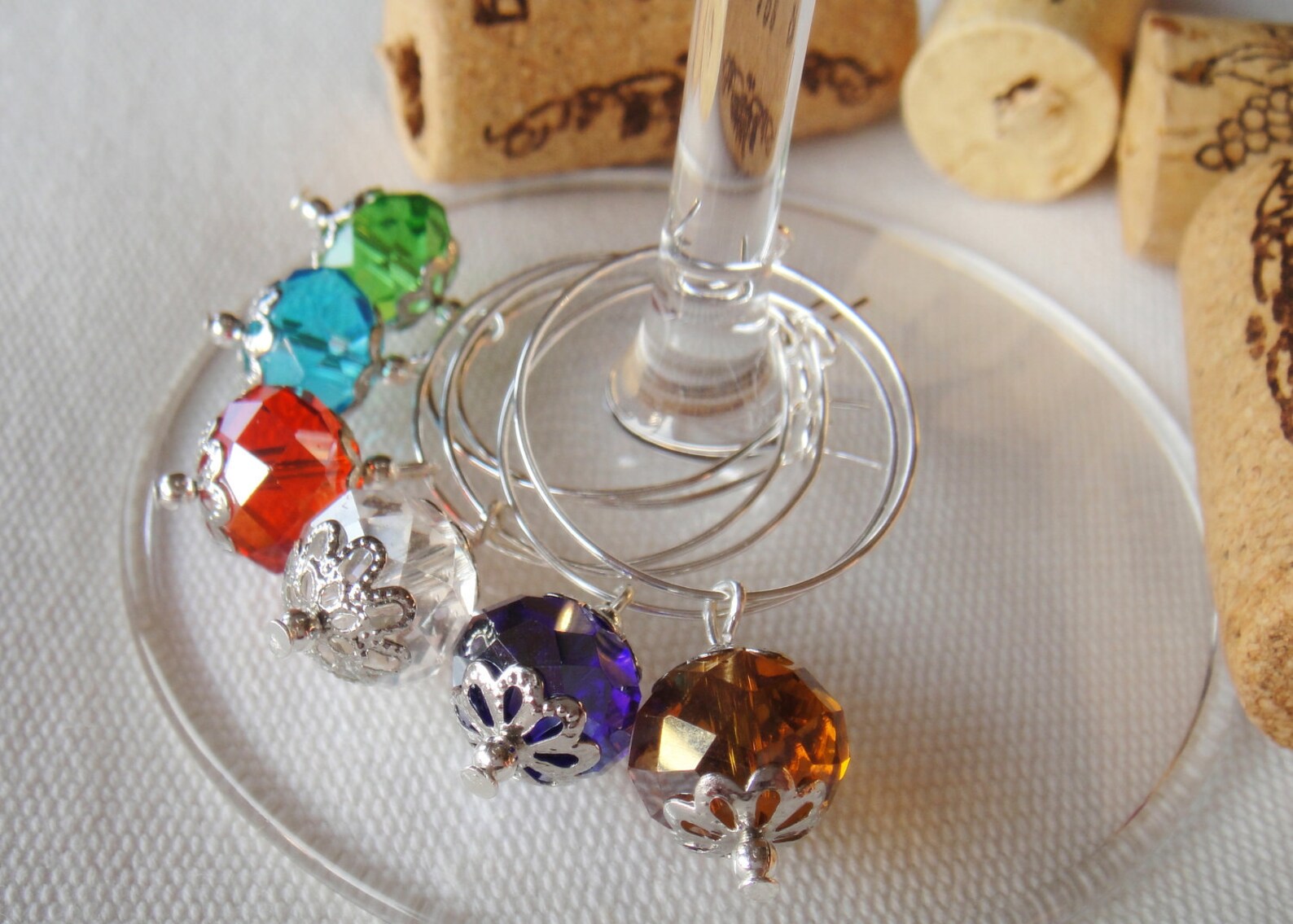 Swarovski Crystal Wine Charms Set de 6 Etsy