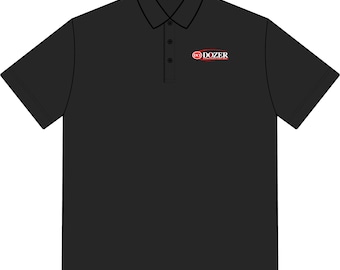 Dozer Construction Black Polo Shirt, Small Red and White Chest Logo