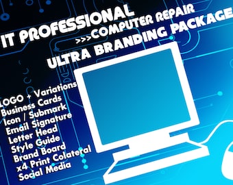 IT Professional, Computer Repair, Branding Package, Marketing Package, Business Cards, Branding Kit, Marketing Kit, Brand Package