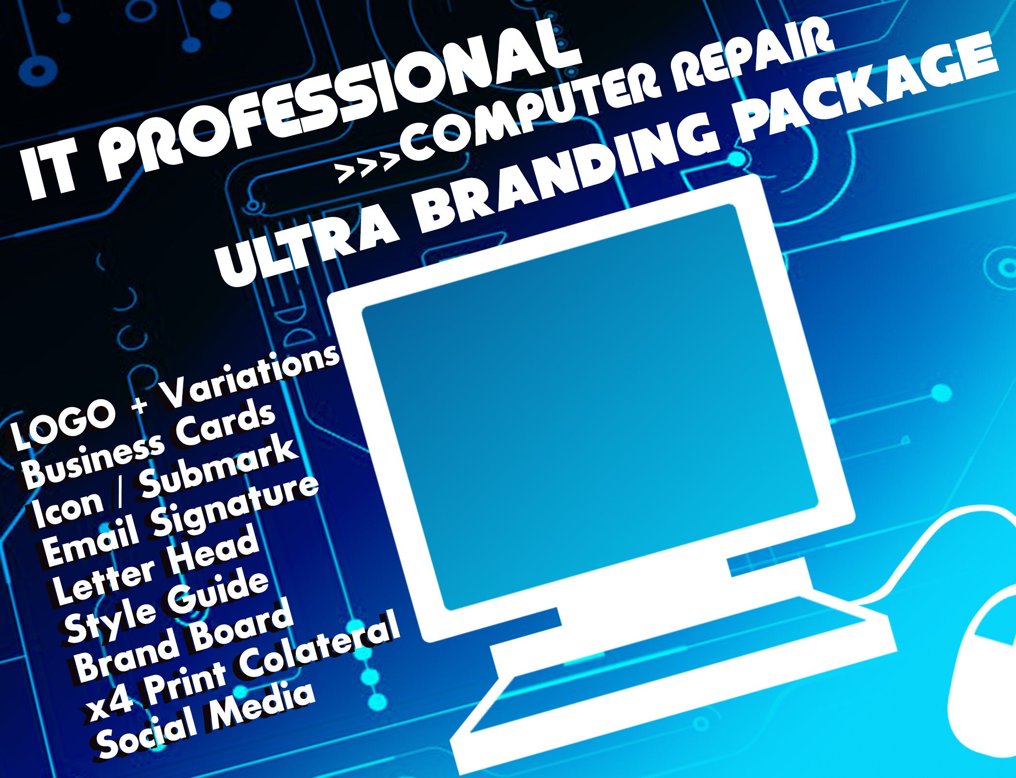 IT Professional Computer Repair Branding Package Marketing Etsy