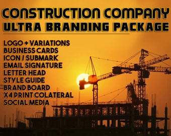 Construction Company, Branding Package, Marketing Package, Brand Identity, Business Cards, Branding Kit, Marketing Kit, Brand Package