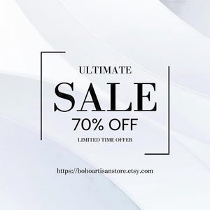 The image is a promotional advertisement for a sale, featuring bold text that announces a 70% discount on a limited-time offer.