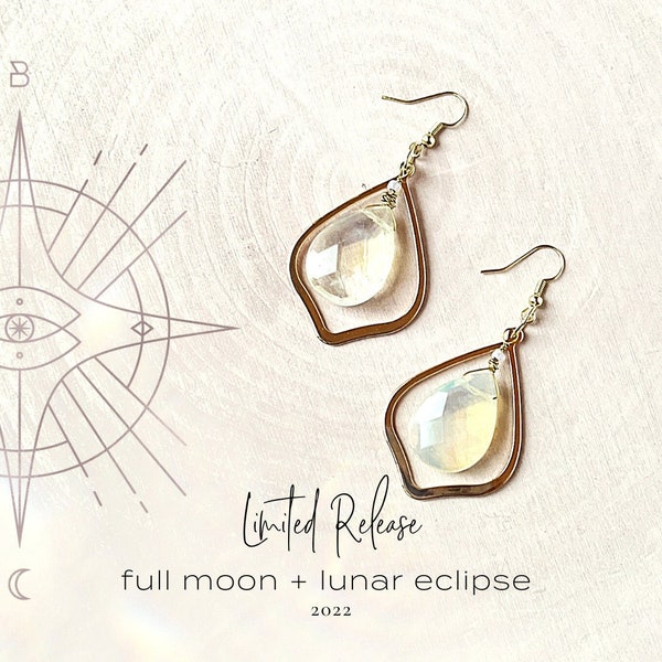 Beautiful Clarity Lemon Quartz Statement Earrings- Limited Release - Taurus Full Moon + Lunar Eclipse