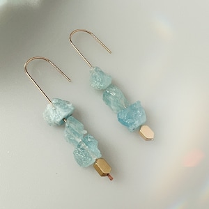 Raw Aquamarine Cane Earrings Pillars of Strength Limited Release Super Blue Moon in Pisces image 1