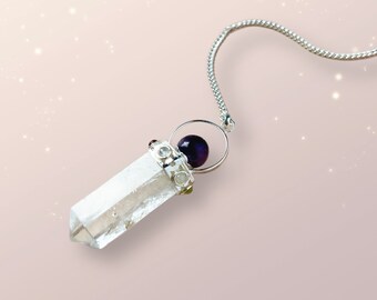 Pure Energy Crystal Pendulum - Clear Quartz Large Pendulum- Reiki - Dowsing - Scrying