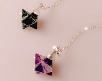 MerKaBa Zwillinge Pendel in Amethyst oder Onyx- Sternzeichen Kollektion - Amethyst Pendel - Onyx Pendel