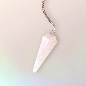 Rose Quartz Crystal Pendulum - Zodiac Series