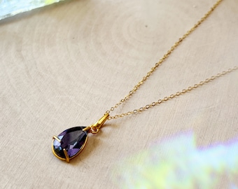 Moonlit Mystique Teardrop Necklace with color changing Alexandrite Crystal - Protection Necklace- Pink Moon Limited Release