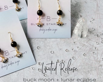 Brincos Shungite Protectress - Lua Cheia Buck de Liberação Limitada + Eclipse Lunar