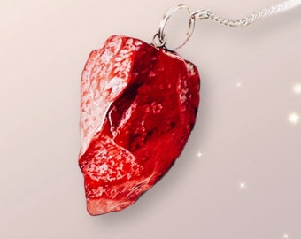 De Supreme Nurturer Pendulum - Red Jasper Pendulum - Free Form Stone Pendulum