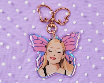 Ari Inspired Keychain - Ari Keychain - Butterfly Holographic Keychain - Mademoiselle Stef Keychains - Holographic Keychains - Ari